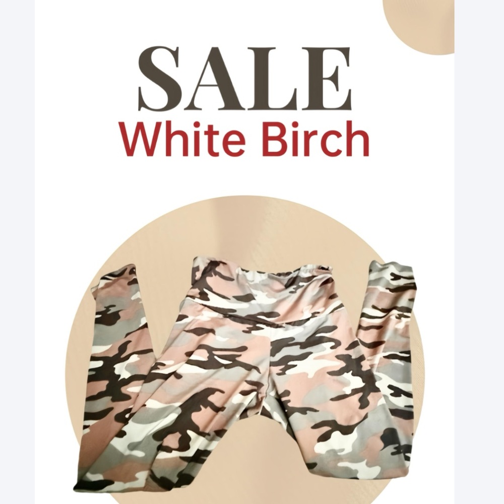 White Birch camo leggings